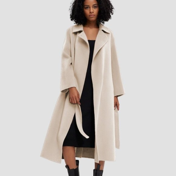 Lattelier Jackets & Blazers - Lattellier Earth Tone Belted Wool Coat Size L. B062